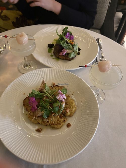 Cauliflower steak, roasted eggplant. Both delicious and really well cooked.  at Gowings in Sydney