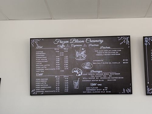 Menu   at Frozen Bloom Creamery & Coffee in Destin