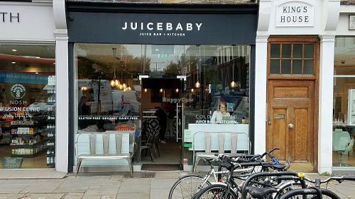 outside at Juicebaby in South West London