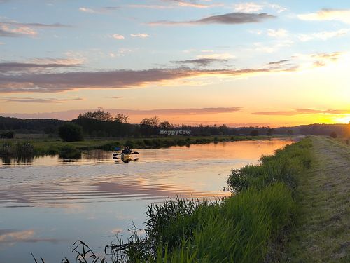 Sonnenuntergang am Finowkanal at Triangel Camping in Niederfinow