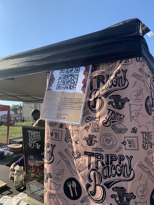 Trippy Bacon vendor  at STL Vegan Market in St Louis