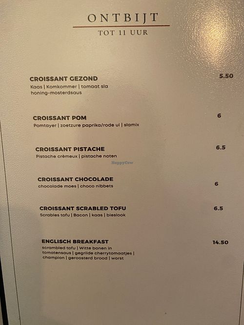 Menu May 2026 at Yemayá's - ZoJazz Stage in Amsterdam