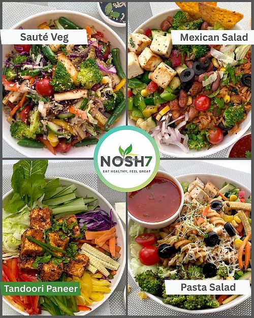 All these items are vegan, and you can specifically ask to use tofu instead of paneer. at Nosh7 Salad - Healthy Meal in Ahmedabad