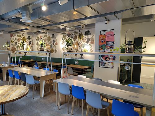 The eating area. at Stayokay Hostel Amsterdam Vondelpark in Amsterdam