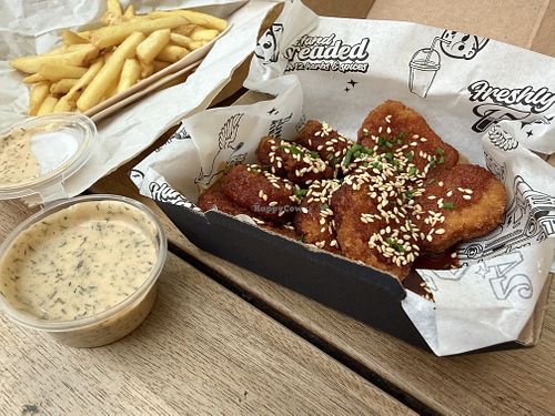 Vegan ranch and chipuffalo nugs   at Thunderbird Fried Chicken - The O2 in London