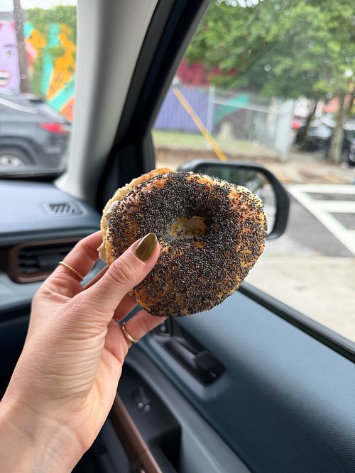 Poppy seed bagel at PopUp Bagels in Atlanta