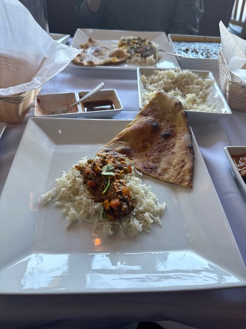 Vegetable curry with Naan   at Nirvana Fine Dine Indian Restaurant in Huntington
