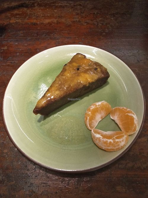 Vegan carrot cake at Mood Food Energy Cafe in Yangshuo