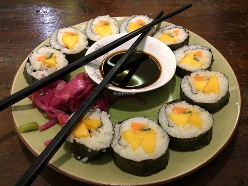 Mango Sushi Roll (Vegan) at Mood Food Energy Cafe in Yangshuo