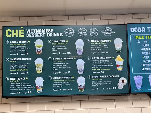 So many vegan options!  at Bambu Dessert Drinks  in Batavia