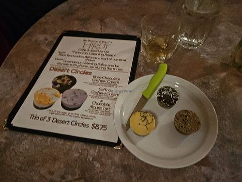 Dessert circles! They're vegan and organic :) at Hirut Cafe And Restaurant in Toronto