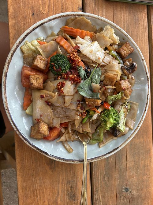 Vegan Pad Kee Mao  at Rice Thai Eatery in South Lake Tahoe