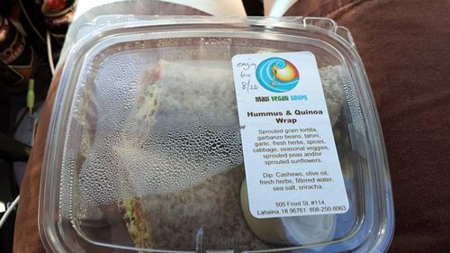 Vegan wrap at Hanzawa's Variety Store in Haiku