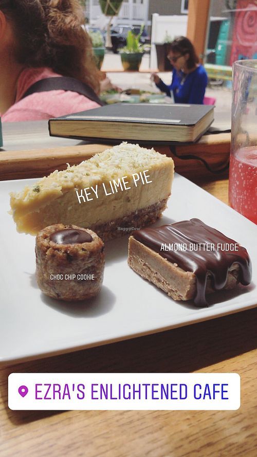 Yummy raw desserts at Ezra's Enlightened Cafe in Indianapolis