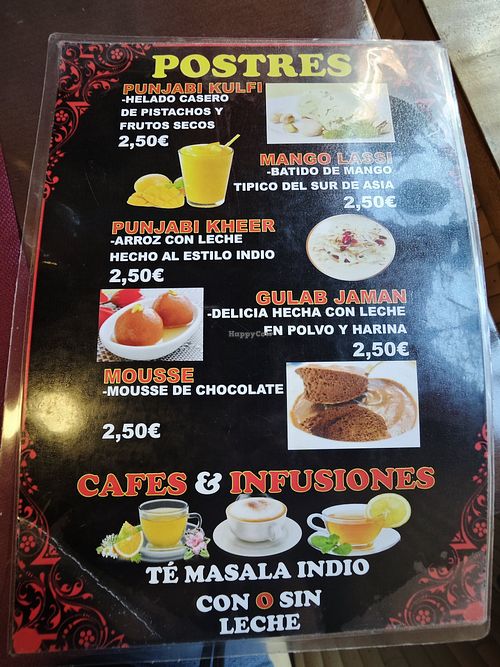 Menu at Indian Punjab Restaurante in Bilbao