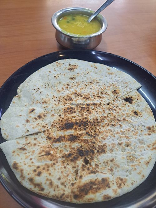 Cashew naan with daal fry at Raj Bhavan Veg. Restaurant  in Kuala Lumpur