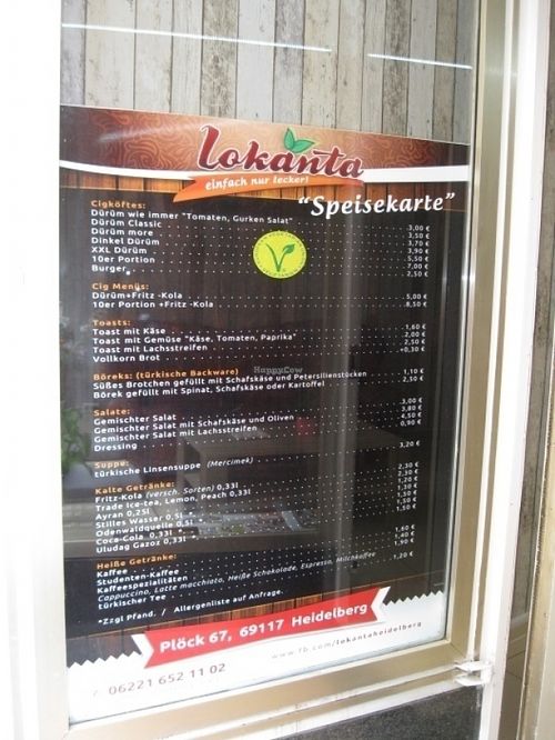 Menu to be seen from the outside at Cigkoftem in Heidelberg