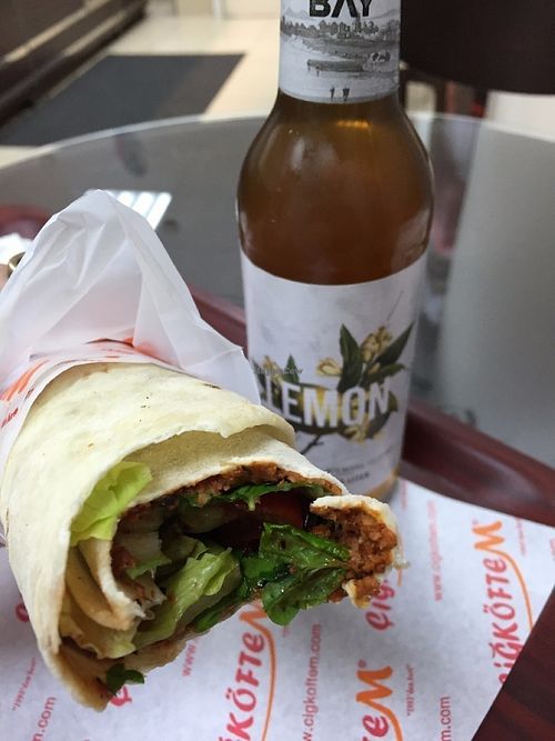 Cig kofte and lemon soda at Cigkoftem in Heidelberg