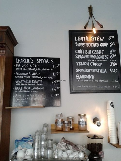Menu at Charlie's Vegan Food & Coffee in Berlin