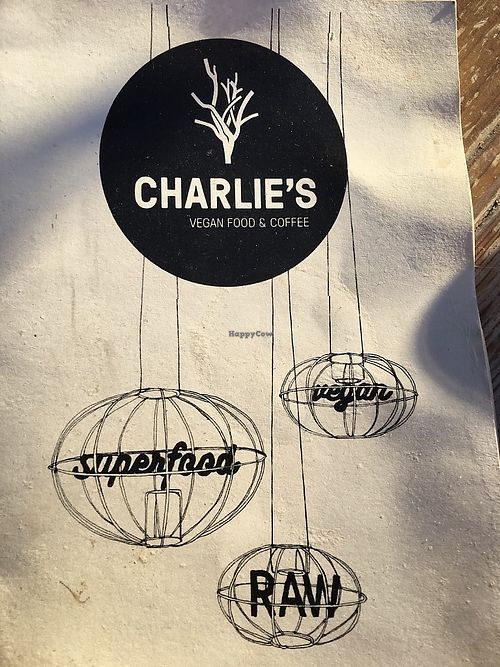 menu cover at Charlie's Vegan Food & Coffee in Berlin