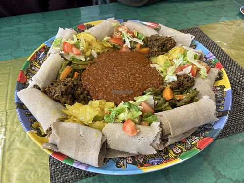 Vegan combo plate  at Ravintola Abyssinia in Helsinki