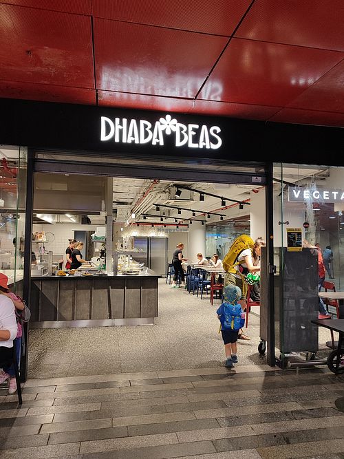 The restaurant has a seating at Dhaba Beas  in Prague