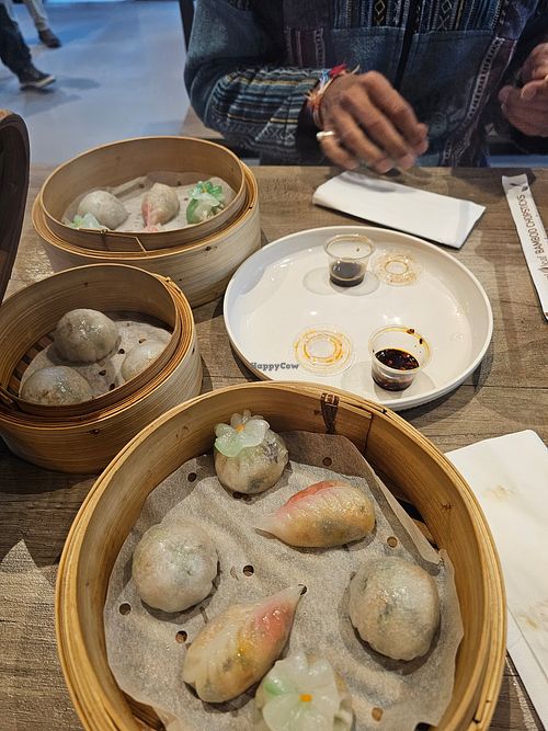 Vegetarian Dumpling Platter and Monk Dumplings at Dimsum Daily  in Watford