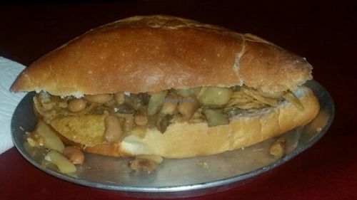 chiliquiles sandwich at Cafe-A in Tijuana