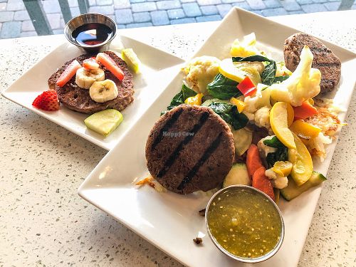 Sausage and Hash with pancake at JOi Café in Westlake Village