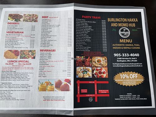 Menu  at Burlington Hakka & Momo Hub in Burlington