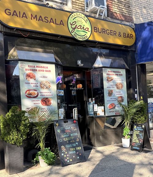 Front of shop  at Gaia Masala & Burger New York in Astoria