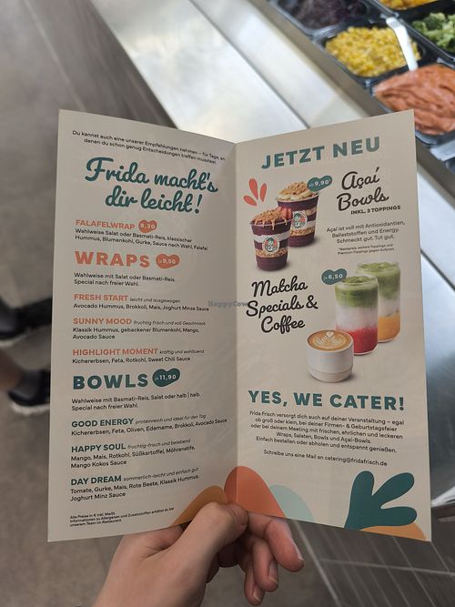 Menu at FRIDA FRISCH Chilehaus in Hamburg