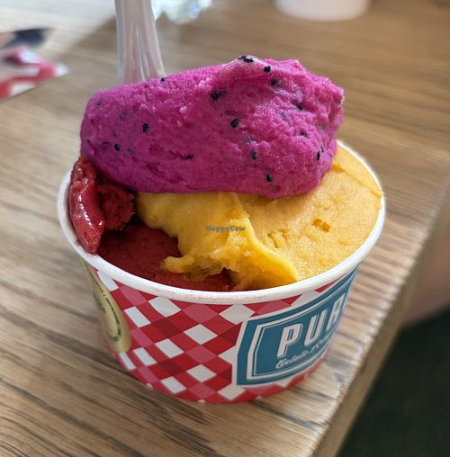 dragon fruit, sea buckthorn, sour cherry!  at Puro Gelato in Prague