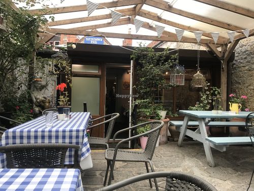 Back yard  at Rainbows End Cafe in Glastonbury