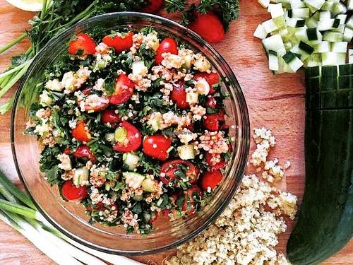 Delicious quinoa tabouleh salad. at Cafe Nutrimania in Montreal