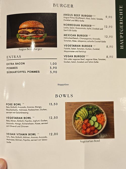 Speisekarte at Caféhaus Maria in Greifswald