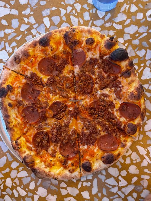 meat haters pie (small) at North Park Beer Company Pizza Shop in San Diego
