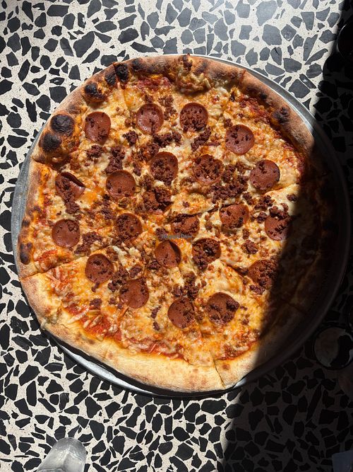 meat haters pie (large) at North Park Beer Company Pizza Shop in San Diego