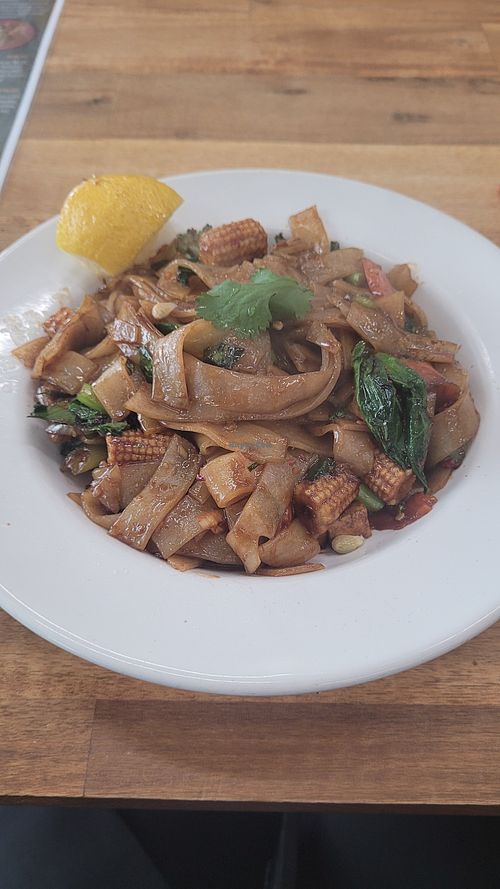 Vegan Pad See Ew at Libra Cafe Thai Restaurant in Perth