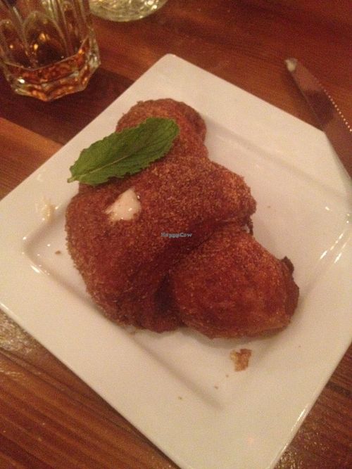 The coconut cream filled Cronut...I should never have agreed to share this, it was so good! at MeeT on Main in Vancouver