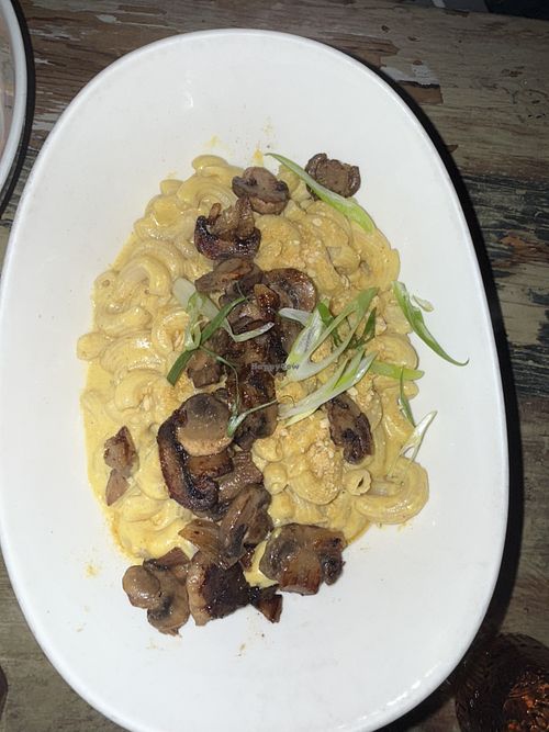 Mac and cheese with sautéed mushroom   at MeeT on Main in Vancouver