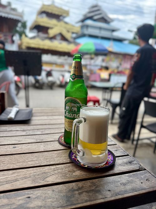 Chang with a view at Centrico Pai Mexican Restaurant in Pai