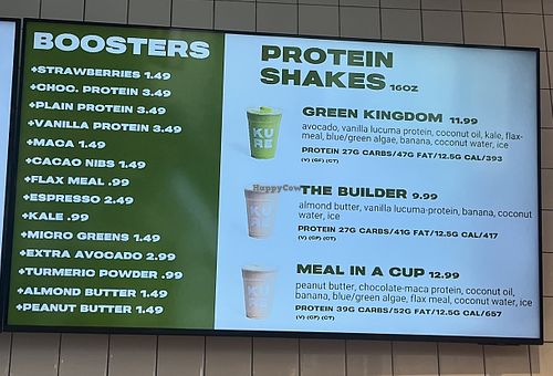 High protein smoothie / meal smoothie options too!   at PDX - Kure Superfoods - Between Terminal C & D in Portland