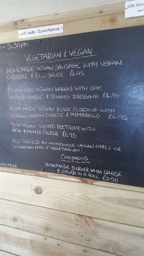 Great Menu  at Alpacaccinos Café in Isle Of Lewis