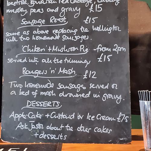 menu at Karamel in North London