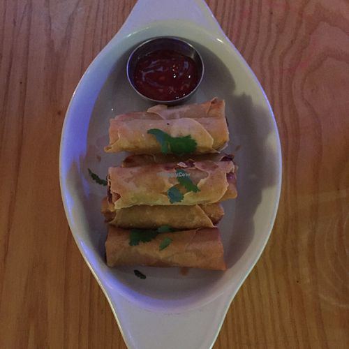 spring rolls, with sweet chilli dip at Karamel in North London