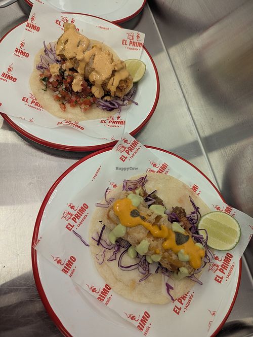 Tofu tacos, vegan on the right at Taqueria El Primo in Dubai