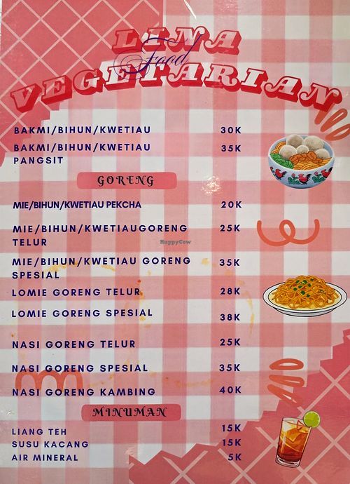 Menu at LINA FOOD VEGETARIAN in Tangerang