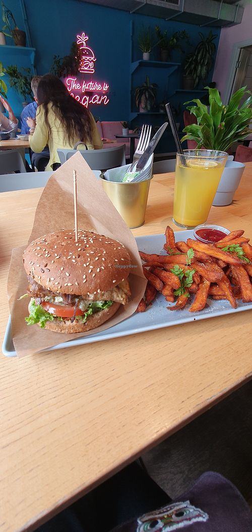 Burger at RoseHip Vegan Bistro in Vilnius