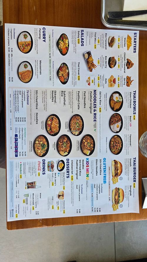 Whole menu at Padthaiwok CC FAN Mallorca Shopping in Palma